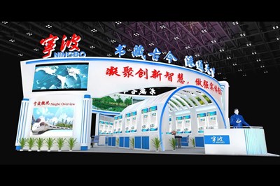 144平米展臺設(shè)計制作：四面開口/現(xiàn)代/木質(zhì)結(jié)構(gòu)/白色，為成就招商展展商而作（免費使用）