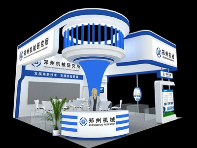 52.5平米展臺(tái)設(shè)計(jì)制作：三面開(kāi)口/現(xiàn)代/木質(zhì)結(jié)構(gòu)/藍(lán)色，為機(jī)械展展商而作（免費(fèi)使用）