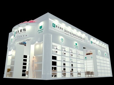 72平米展臺設計制作：三面開口/現(xiàn)代/木質(zhì)結(jié)構(gòu)/白色，為家具展展商而作（免費使用）
