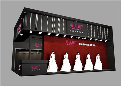 60平米展臺設(shè)計(jì)制作：二面開口/現(xiàn)代/木質(zhì)結(jié)構(gòu)/黑色，為婚博會展商而作（免費(fèi)使用）