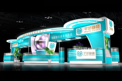 108平米展臺設計制作：三面開口/現(xiàn)代/木質(zhì)結(jié)構/綠色，為珠寶展展商而作（免費使用）