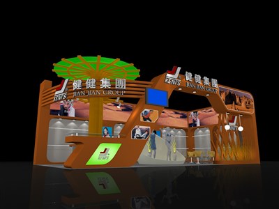 72平米展臺(tái)設(shè)計(jì)制作：二面開(kāi)口/現(xiàn)代/木質(zhì)結(jié)構(gòu)/咖啡色，為服裝展展商而作（免費(fèi)使用）