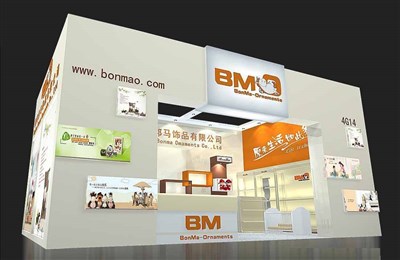 54平米展臺設(shè)計制作：一面開口/現(xiàn)代/木質(zhì)結(jié)構(gòu)/米色，為玩具展展商而作（免費使用）