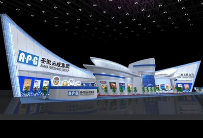 960平米展臺設(shè)計制作：四面開口/前衛(wèi)/木質(zhì)結(jié)構(gòu)/白色，為成就招商展展商而作（免費使用）