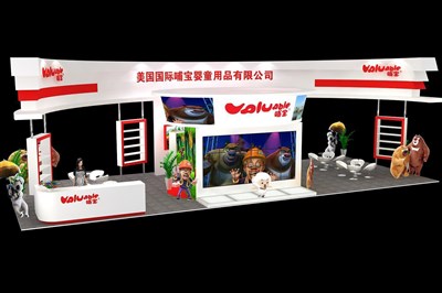 90平米展臺(tái)設(shè)計(jì)制作：四面開(kāi)口/現(xiàn)代/木質(zhì)結(jié)構(gòu)/白色，為嬰幼展展商而作（免費(fèi)使用）