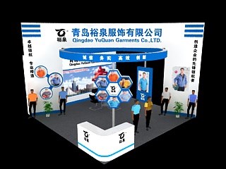 36平米展臺設(shè)計制作：三面開口/現(xiàn)代/木質(zhì)結(jié)構(gòu)/白色，為服裝展展商而作（免費使用）