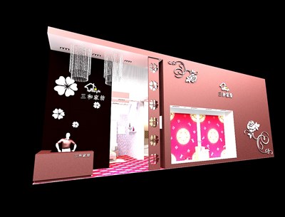 90平米展臺設(shè)計制作：一面開口/現(xiàn)代/木質(zhì)結(jié)構(gòu)/彩色，為紡織展展商而作（免費使用）