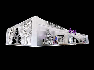 476平米展臺設計制作：四面開口/現(xiàn)代/木質結構/白色，為服裝展展商而作（免費使用）