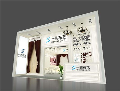 56平米展臺(tái)設(shè)計(jì)制作：一面開(kāi)口/歐式/木質(zhì)結(jié)構(gòu)/白色，為紡織展展商而作（免費(fèi)使用）