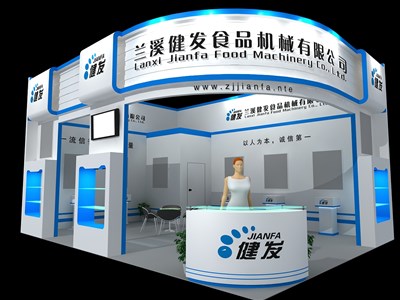48平米展臺設(shè)計制作：二面開口/前衛(wèi)/木質(zhì)結(jié)構(gòu)/白色，為汽配展展商而作（免費(fèi)使用）