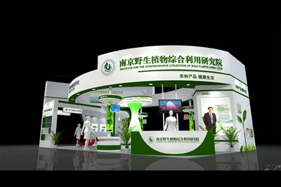 135平米展臺設計制作：一面開口/現(xiàn)代/木質結構/綠色，為農交會展商而作（免費使用）