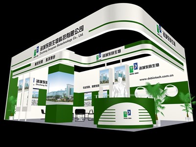 54平米展臺設(shè)計制作：二面開口/現(xiàn)代/木質(zhì)結(jié)構(gòu)/綠色，為食品展展商而作（免費使用）