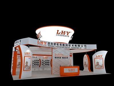 108平米展臺設(shè)計(jì)制作：三面開口/現(xiàn)代/木質(zhì)結(jié)構(gòu)/黃色，為安防展展商而作（免費(fèi)使用）