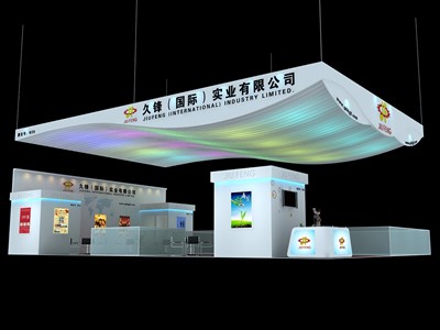 216平米展臺設(shè)計(jì)制作：三面開口/現(xiàn)代/木質(zhì)結(jié)構(gòu)/白色，為汽配展展商而作（免費(fèi)使用）