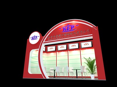 18平米展臺設(shè)計制作：一面開口/現(xiàn)代/木質(zhì)結(jié)構(gòu)/紅色，為家電展展商而作（免費(fèi)使用）