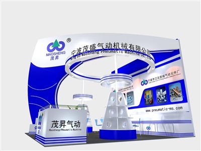 36平米展臺(tái)設(shè)計(jì)制作：三面開口/前衛(wèi)/木質(zhì)結(jié)構(gòu)/藍(lán)色，為汽配展展商而作（免費(fèi)使用）