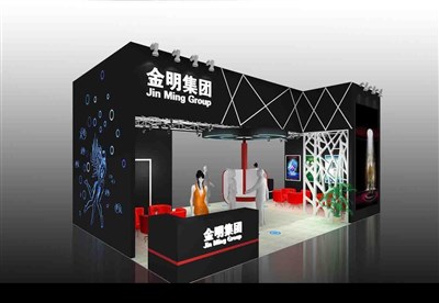 54平米展臺(tái)設(shè)計(jì)制作：二面開(kāi)口/前衛(wèi)/木質(zhì)結(jié)構(gòu)/黑色，為電子展展商而作（免費(fèi)使用）