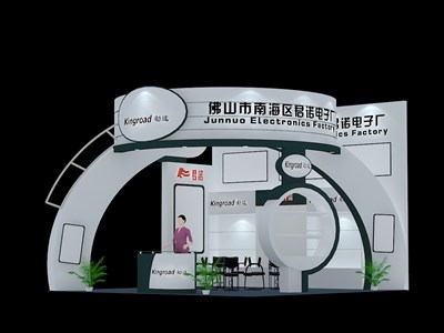 36平米展臺設(shè)計制作：三面開口/現(xiàn)代/木質(zhì)結(jié)構(gòu)/白色，為電子展展商而作（免費使用）