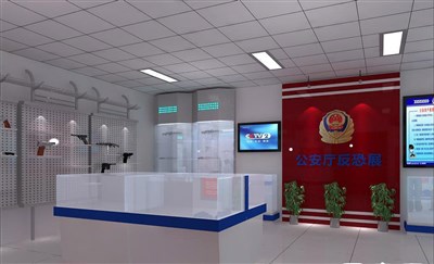 59.5平米展廳設計制作：現(xiàn)代/白色，產品類展廳-公安廳反抗展廳（免費使用）