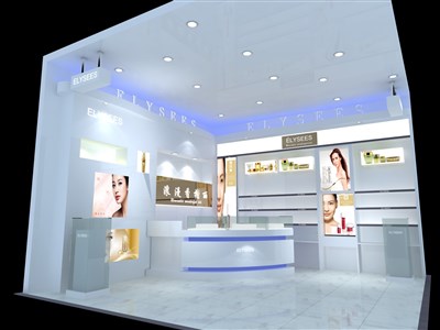 36平米展廳設計制作：現(xiàn)代/白色，產品類展廳-浪漫香榭麗產品展廳（免費使用）