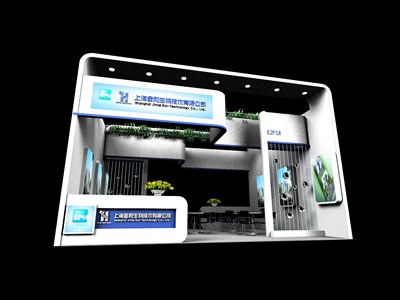 42平米展臺(tái)設(shè)計(jì)制作：二面開口/現(xiàn)代/木質(zhì)結(jié)構(gòu)/白色，為化工展展商而作（免費(fèi)使用）