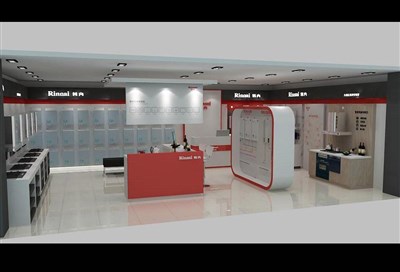 67.2平米展廳設計制作：現(xiàn)代/白色，產品類展廳-林內電器展廳（免費使用）