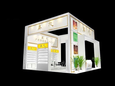 36平米展臺設(shè)計制作：三面開口/現(xiàn)代/木質(zhì)結(jié)構(gòu)/白色，為綜合展展商而作（免費使用）