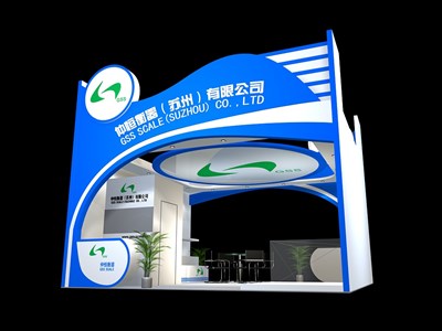 36平米展臺(tái)設(shè)計(jì)制作：二面開(kāi)口/現(xiàn)代/木質(zhì)結(jié)構(gòu)/藍(lán)色，為綜合展展商而作（免費(fèi)使用）