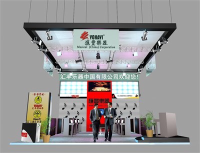 72平米展臺設(shè)計制作：三面開口/現(xiàn)代/桁架結(jié)構(gòu)/灰色，為綜合展展商而作（免費使用）