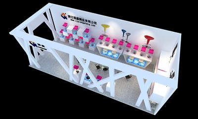 36平米展臺設(shè)計制作：二面開口/現(xiàn)代/型材結(jié)構(gòu)/白色，為家具展展商而作（免費使用）