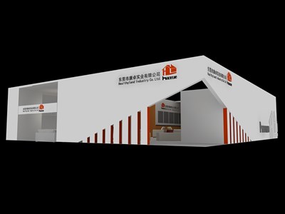 144平米展臺設(shè)計(jì)制作：二面開口/現(xiàn)代/型材結(jié)構(gòu)/咖啡色，為家具展展商而作（免費(fèi)使用）