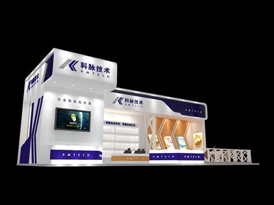 90平米展臺設(shè)計制作：三面開口/現(xiàn)代/型材結(jié)構(gòu)/白色，為電子展展商而作（免費使用）