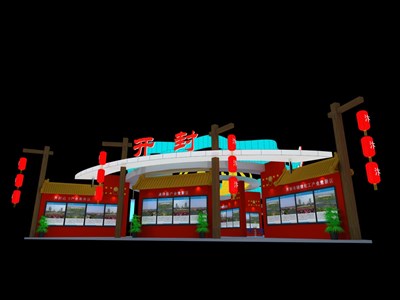 720平米展臺(tái)設(shè)計(jì)制作：四面開口/中式/木質(zhì)結(jié)構(gòu)/咖啡色，為旅游展展商而作（免費(fèi)使用）