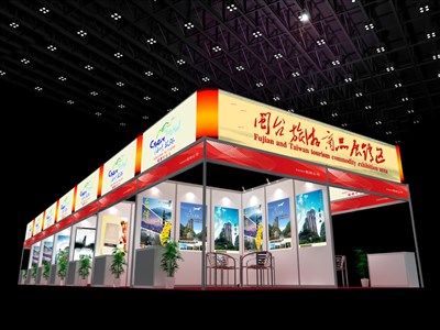 126平米展臺(tái)設(shè)計(jì)制作：二面開口/現(xiàn)代/木質(zhì)結(jié)構(gòu)/白色，為旅游展展商而作（免費(fèi)使用）