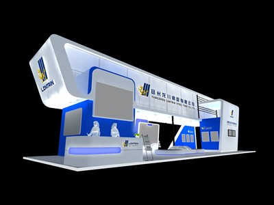 108平米展臺設(shè)計制作：四面開口/前衛(wèi)/木質(zhì)結(jié)構(gòu)/藍色，為建材展展商而作（免費使用）