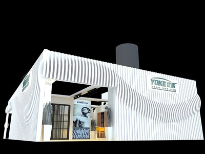 216平米展臺設(shè)計制作：二面開口/現(xiàn)代/木質(zhì)結(jié)構(gòu)/白色，為建材展展商而作（免費使用）
