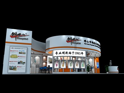 96平米展臺(tái)設(shè)計(jì)制作：三面開口/現(xiàn)代/木質(zhì)結(jié)構(gòu)/白色，為建材展展商而作（免費(fèi)使用）