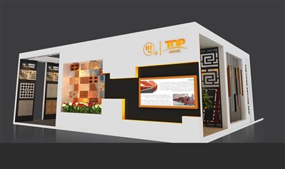 100平米展臺(tái)設(shè)計(jì)制作：三面開口/現(xiàn)代/木質(zhì)結(jié)構(gòu)/白色，為建材展展商而作（免費(fèi)使用）