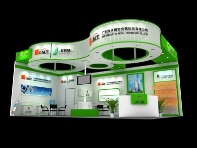 54平米展臺設(shè)計制作：二面開口/現(xiàn)代/木質(zhì)結(jié)構(gòu)/綠色，為綜合展展商而作（免費使用）