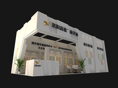 55平米展臺設(shè)計制作：二面開口/現(xiàn)代/木質(zhì)結(jié)構(gòu)/白色，為建材展展商而作（免費使用）