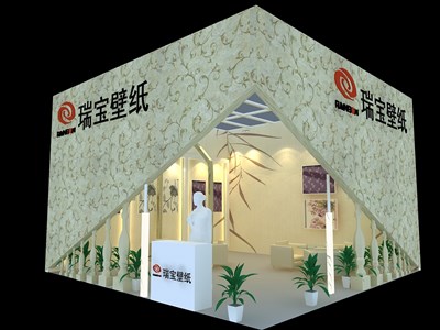 36平米展臺設(shè)計(jì)制作：二面開口/現(xiàn)代/木質(zhì)結(jié)構(gòu)/白色，為建材展展商而作（免費(fèi)使用）