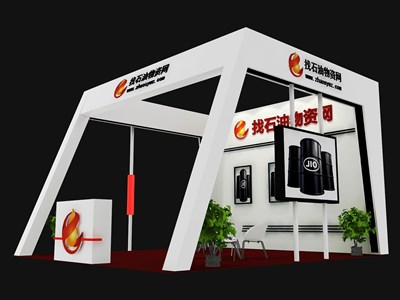 42平米展臺設(shè)計制作：三面開口/現(xiàn)代/木質(zhì)結(jié)構(gòu)/黑色，為能源展展商而作（免費(fèi)使用）
