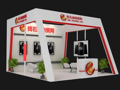 42平米展臺設(shè)計制作：三面開口/現(xiàn)代/木質(zhì)結(jié)構(gòu)/白色，為能源展展商而作（免費使用）