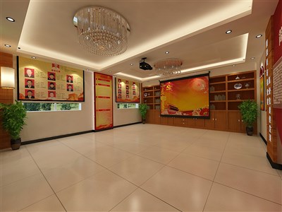 39平米展廳設(shè)計(jì)制作：現(xiàn)代/紅色，成就類展廳-黨建展廳（免費(fèi)使用）