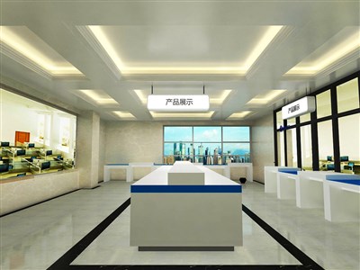 100平米展廳設(shè)計制作：現(xiàn)代/白色，產(chǎn)品類展廳-青島牧野（免費使用）