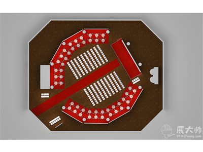 300平米展廳設(shè)計(jì)制作：現(xiàn)代/紅色，產(chǎn)品類展廳-同程光大（免費(fèi)使用）