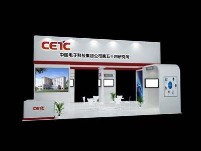 54平米展臺設(shè)計制作：四面開口/前衛(wèi)/木質(zhì)結(jié)構(gòu)/白色，為電子展展商而作（免費使用）
