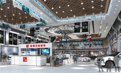 1000平米展廳設(shè)計(jì)制作：現(xiàn)代/白色，產(chǎn)品類展廳-寧詳名車會(huì)館（免費(fèi)使用）